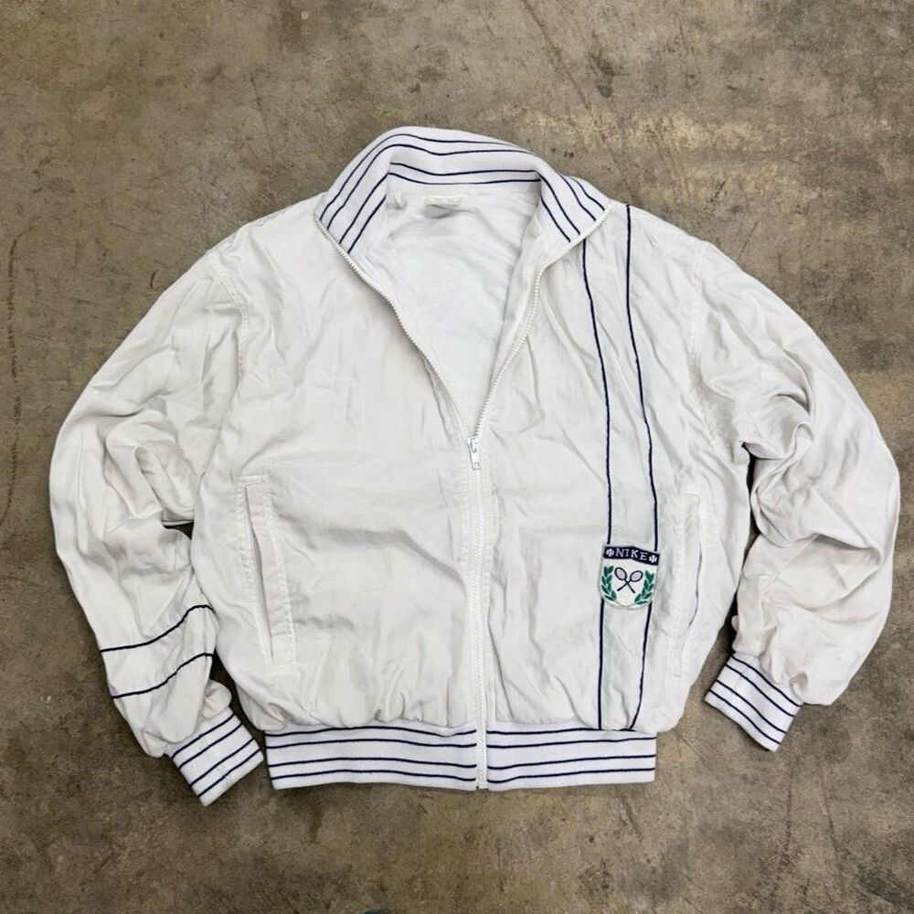 Vintage 80s Nike John McEnroe Checker Tag Tennis Windbreaker Jacket RARE